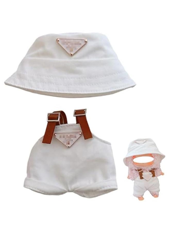 Arabest Clothes Set for Labubu Doll, Hat and Overalls Outfit Set for Labubu 17cm Accessories, Cute Stylish Clothing Suit for Doll Dress up (Style D)  - Image 1