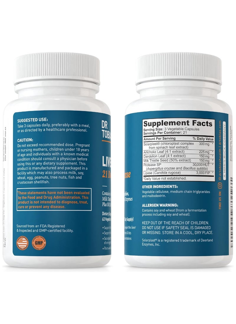 Dr. Tobias - Liver 21 Day Cleanse, 63 Vegetarian Capsules (21 Day Supply) - Image 1