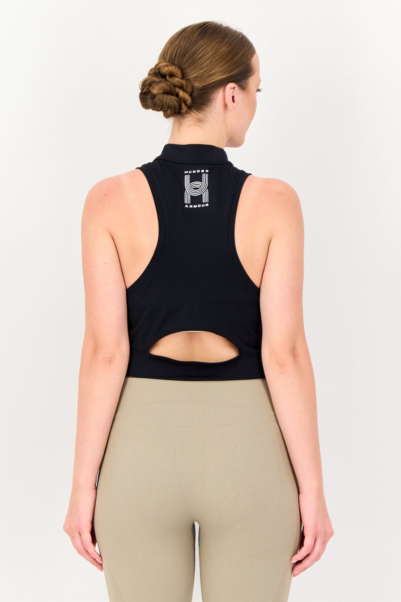 UNDER ARMOUR Women Sportswear Fit Sleeveless Running Tank Top, Black - Image 2