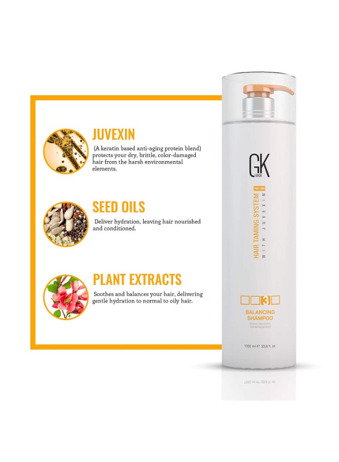 GK Hair شامبو موازن 1000 مل للشعر الدهني المعالج بالألوان - تنظيف عميق واستعادة مستويات الحموضة - مثالي للشعر المعالج بشكل مفرط والمتعرض للضغط البيئي - Image 4