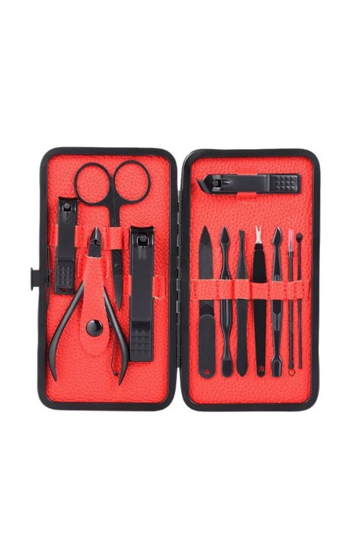 12-in-1 Professional Manicure and Pedicure Set for Hands and Feet, nail clippers, scissors, nail files, cuticle remover, and nail cleaning tools, made of stainless steel, in an elegant organized case for hygiene, perfect for home use and travel, suitable for men and women, complete set for precise nail care and shaping, a great gift and professional personal grooming tool. - Image 2