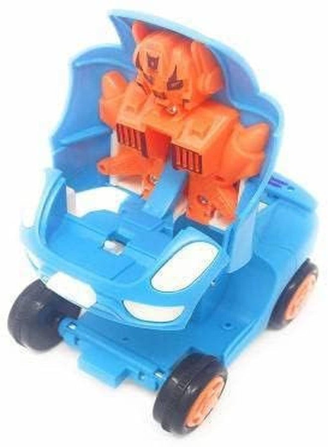 Fezeedi Mini Cartoon Transformer Car for Kids & Transformers Car Lover - Push N Go Toys - Pull Back Racing Car (Blue) (Pack of 1) - Image 5