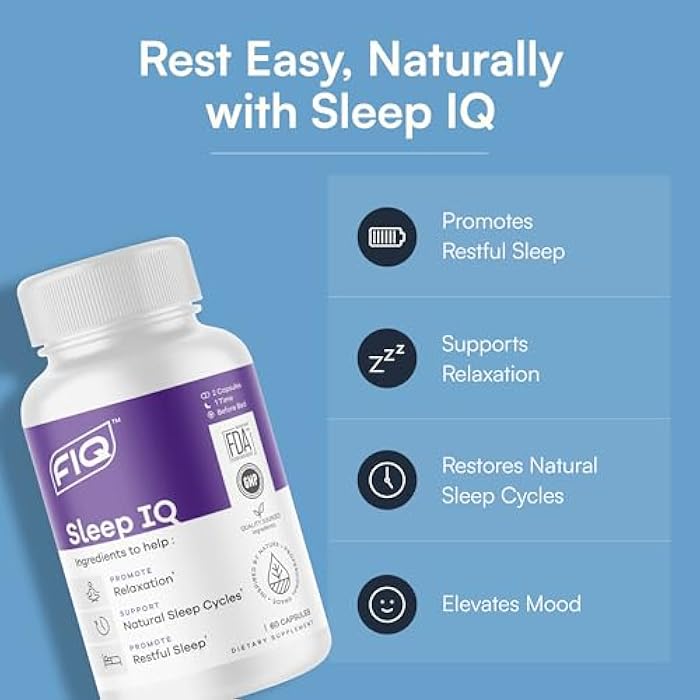 FIQ Formula IQ - Sleep IQ - Sleep Aid - Magnesium Supplement with 5 mg Melatonin, Lemon Balm, & Valerian Root - 60 Capsules - Image 2