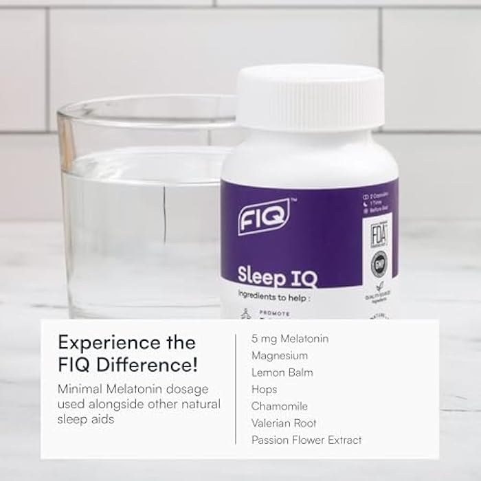 FIQ Formula IQ - Sleep IQ - Sleep Aid - Magnesium Supplement with 5 mg Melatonin, Lemon Balm, & Valerian Root - 60 Capsules - Image 3