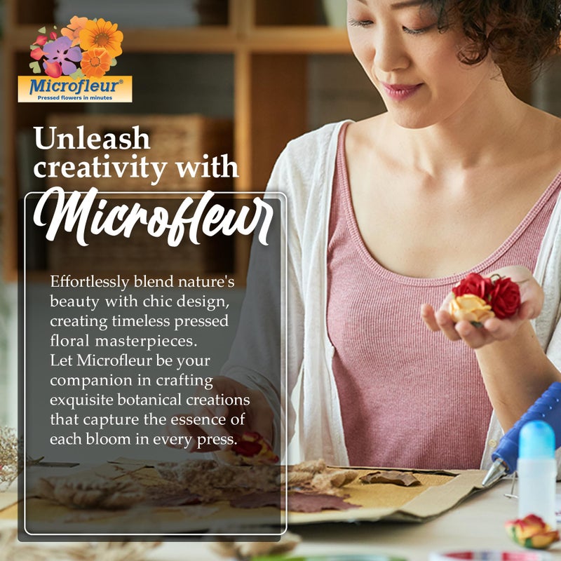 Microfleur Microwave Flower Art Press Kit for Kids and Adults - DIY with Washable Absorbent Cloth, Ideal for Plant Lovers 5" (13 cm) - Image 5
