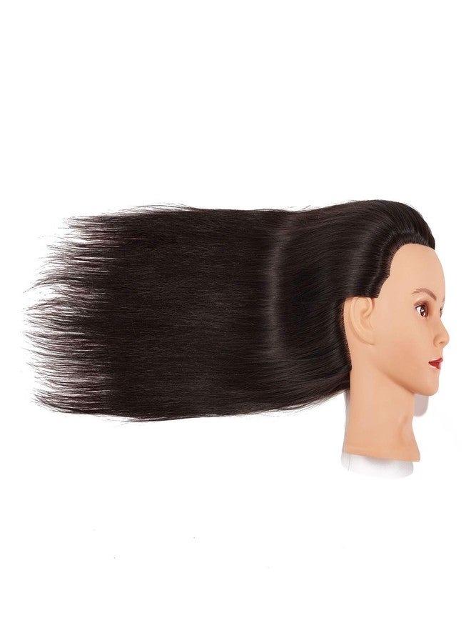 Training Head 26"-28" Mannequin Head Hair Styling Manikin Cosmetology Doll Head Synthetic Fiber Hair Hairdressing Training Model Free Clamp (1711LB0220) - Image 4
