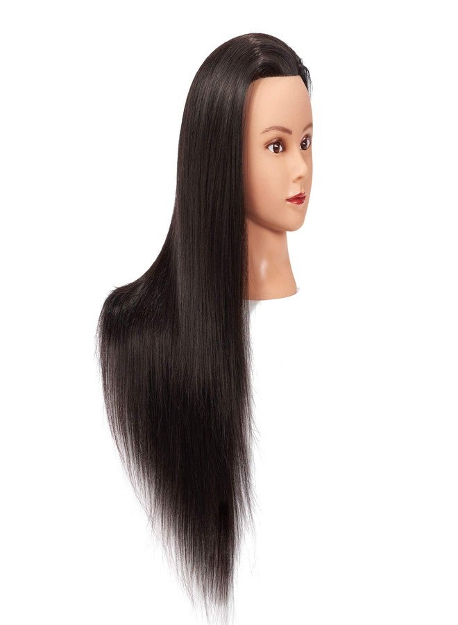 Training Head 26"-28" Mannequin Head Hair Styling Manikin Cosmetology Doll Head Synthetic Fiber Hair Hairdressing Training Model Free Clamp (1711LB0220) - Image 3