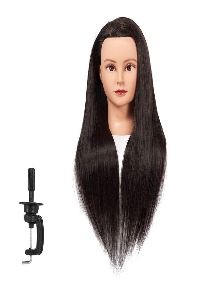 Training Head 26"-28" Mannequin Head Hair Styling Manikin Cosmetology Doll Head Synthetic Fiber Hair Hairdressing Training Model Free Clamp (1711LB0220) - Image 5