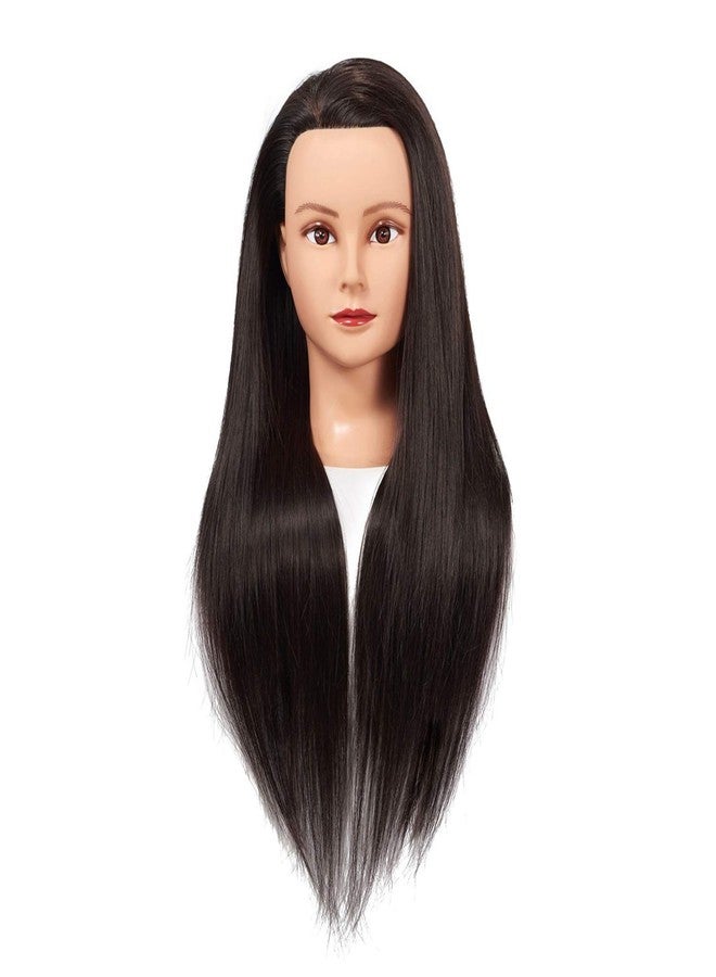 Training Head 26"-28" Mannequin Head Hair Styling Manikin Cosmetology Doll Head Synthetic Fiber Hair Hairdressing Training Model Free Clamp (1711LB0220) - Image 2