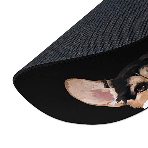 WIRESTER Non-Slip Round Mousepad, WIRESTER Tricolor Pembroke Welsh Corgi Mouse Pad for Home, Office and Gaming Desk - Image 3