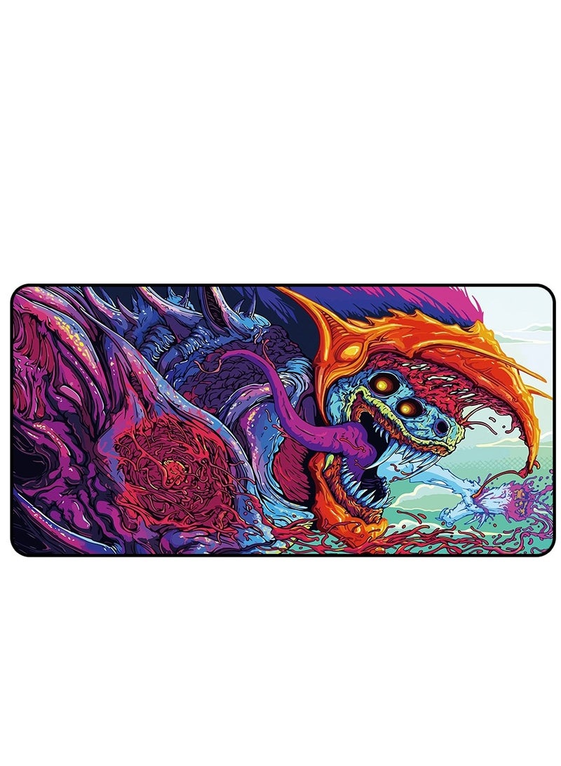 SYOSI Large Keyboard Mouse Pad, Large Locking Edge Gaming Mouse Pad Keyboard Rubber Mousepad Wrist Rest Table Computer Mat, Mat Water-Resistant Desk Pad with Non-Slip Rubber Base, 900x400mm - Image 1