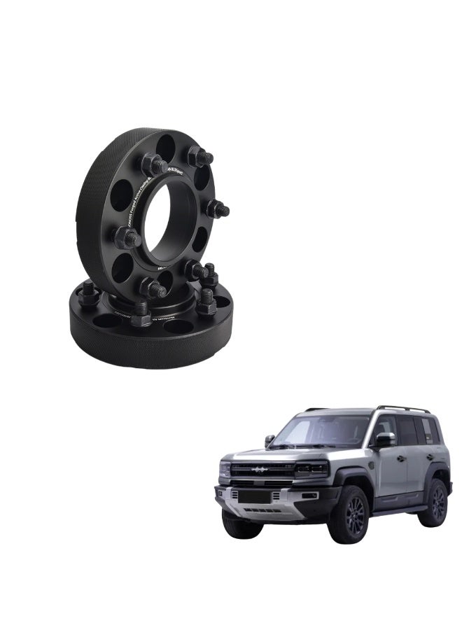 MOTOR FIT 30mm Wheel Spacers for Leopard 5 2024+ (Set of 2) | 6x139.7 Hubcentric Forged 6061-T6  Aluminum Spacer Kit | M14x1.5 Studs | Hard Anodized Black - Image 1