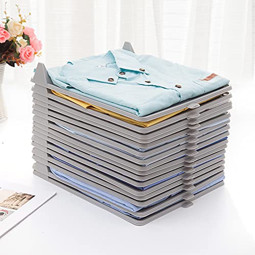 MECHDEL mechdel Plastic Closet Drawer Wardrobe Organizer Cabinet Folding Board for Shirts TShirt Jeans Storage Rack Pack of 20 Sheets Gray  - Image 1