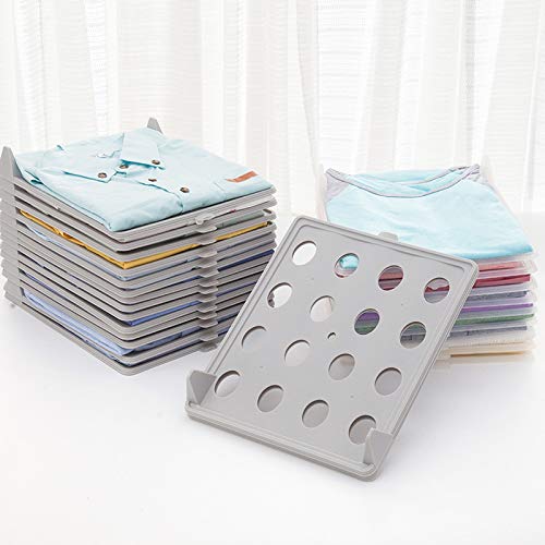 MECHDEL mechdel Plastic Closet Drawer Wardrobe Organizer Cabinet Folding Board for Shirts TShirt Jeans Storage Rack Pack of 20 Sheets Gray  - Image 2
