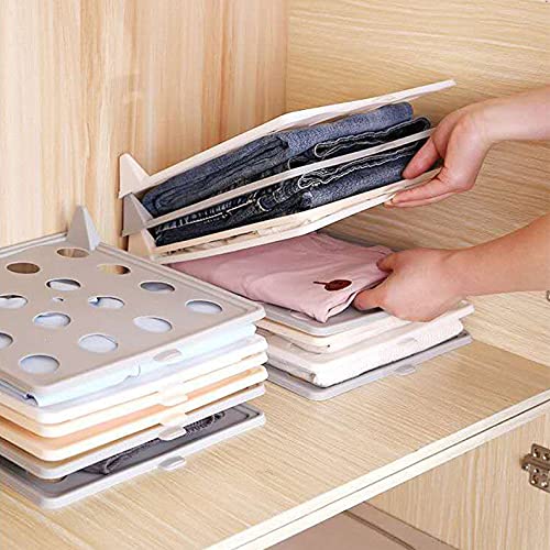 MECHDEL mechdel Plastic Closet Drawer Wardrobe Organizer Cabinet Folding Board for Shirts TShirt Jeans Storage Rack Pack of 20 Sheets Gray  - Image 5