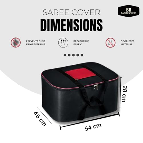 BB BACKBENCHERS Collapsible Fabric Storage Cubes Organizer with Handles Foldable Storage Baskets for Organizing Toys, Books, Shelves, Closet, Large Storage Box with Handles (Black Red (Pack of 3)) - Image 4