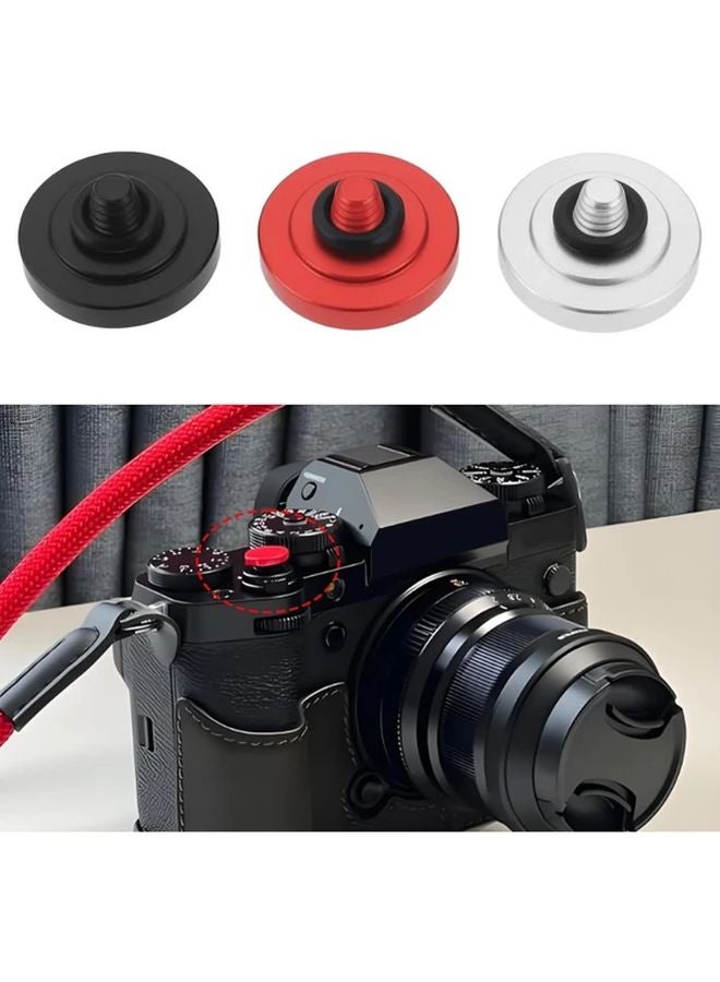 3pcs Matte Camera Shutter Buttons Compatible Fujifilm XT5 X100VI Nikon ZF Ricoh Q3 Black Red Gray - Image 4