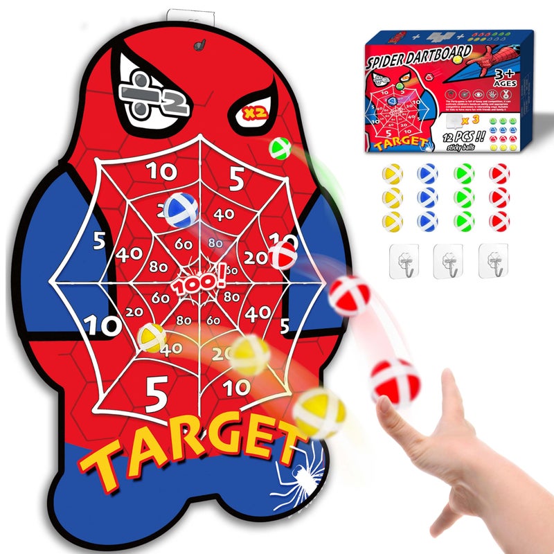 PHOSEA Large Dart Board for Kids â€“ Creative Net Pattern Design with Math Challenge Zones Ã—2 and Ã·2, Colorful Sticky Ball Target Toy for Boys and Girls Ages 4â€“8, Safe Indoor Outdoor Party Game - Image 2