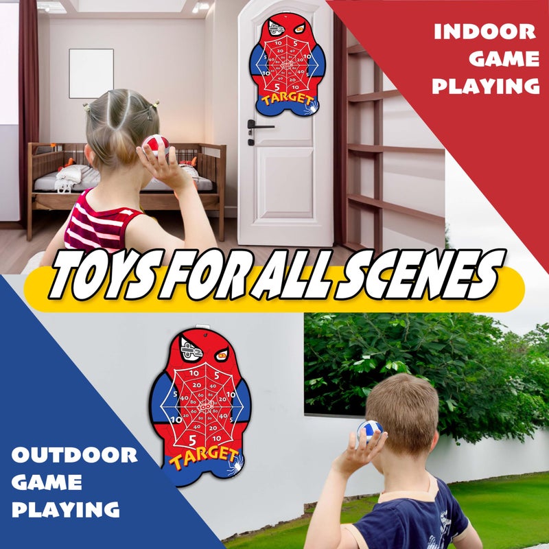 PHOSEA Large Dart Board for Kids â€“ Creative Net Pattern Design with Math Challenge Zones Ã—2 and Ã·2, Colorful Sticky Ball Target Toy for Boys and Girls Ages 4â€“8, Safe Indoor Outdoor Party Game - Image 5