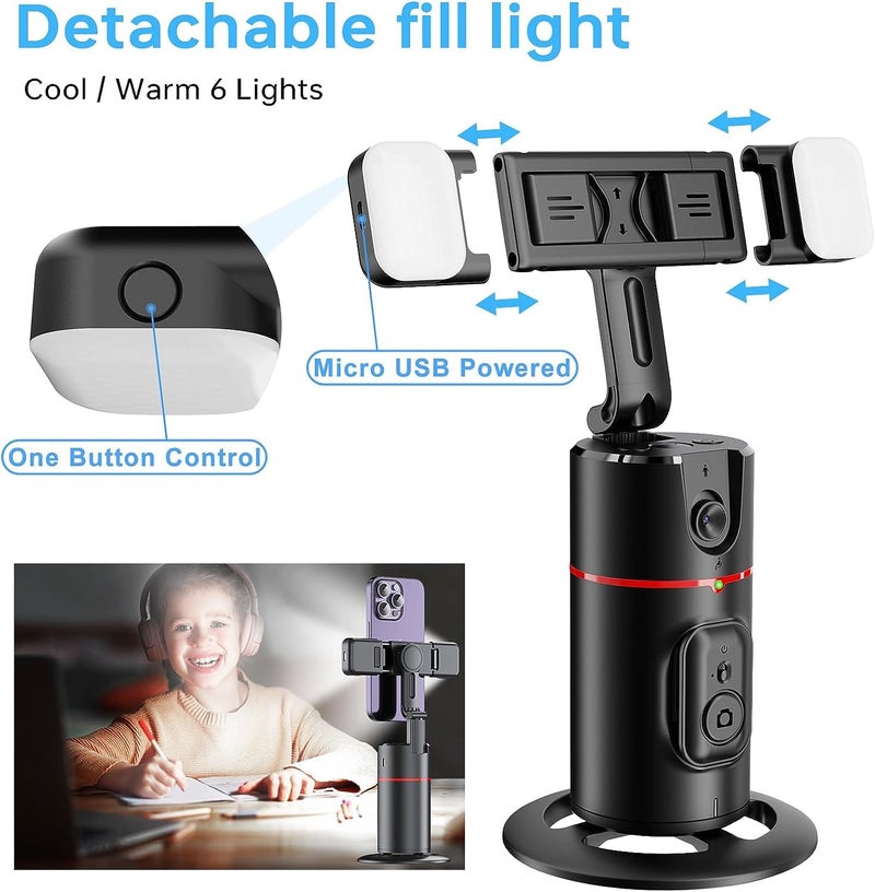 HOLD UP Auto Face Tracking Tripod with Remote 360° Rotation Auto Tracking Phone Holder Smart Tracking Phone Stand Moving Tripod for iPhone Content Creator Essentials for Video Vlog Live Stream, No App - Image 4