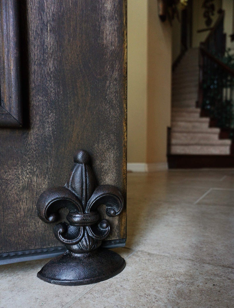 Lulu Decor, Cast Iron Fleur De Lis Door Stop, 2 Lbs, Door Stopper (Antique Black) - Image 5