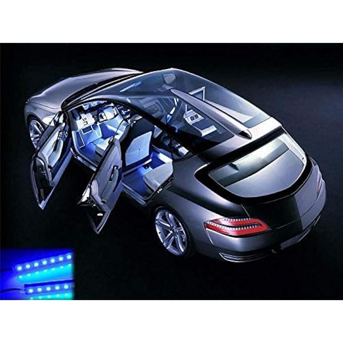 الكبريت شريط إضاءة ليد للسيارة مكون من 4 قطع 36 5050 ليد متعدد الألوان، موسيقى صوتية، ديكور داخلي للسيارة، جو، أضواء نيو تحت لوحة القيادة، مجموعة إضاءة مقاومة للماء مع جهاز تحكم عن بعد لاسلكي وشاحن سيارة - Image 5