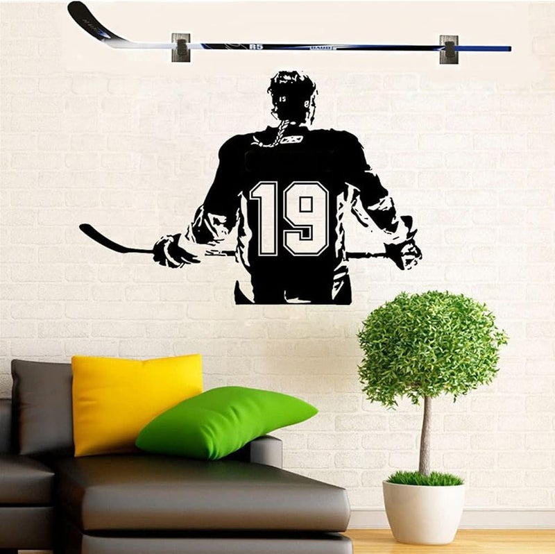JIANKUN 2Pieces Hockey Stick Display Wall Mount - Horizontal Wood Hanger Rack - Bracket - Image 4