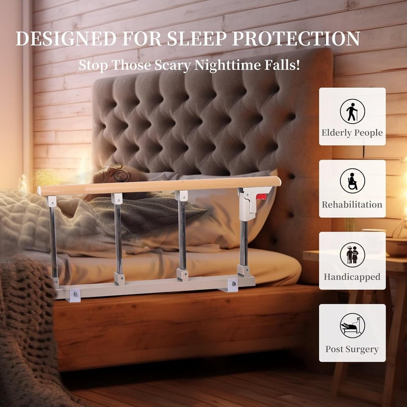 lefeke Bed Rails for Elderly Adults Safety, Folding Bedside Assist Rail Handle, Adjustable Bed Cane for Seniors Fit Full Twin King Queen Size, Fall Prevention Safety Bed Guard Rail - Image 4