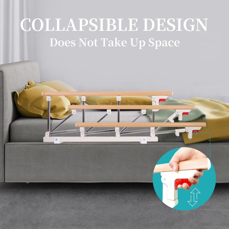 lefeke Bed Rails for Elderly Adults Safety, Folding Bedside Assist Rail Handle, Adjustable Bed Cane for Seniors Fit Full Twin King Queen Size, Fall Prevention Safety Bed Guard Rail - Image 3