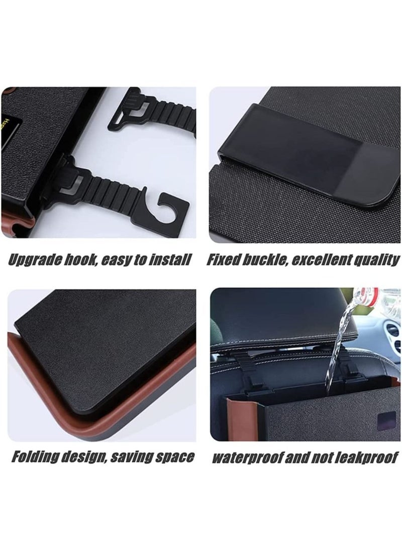 Y&D Car Garbage Can, Hanging Trash Collapsible Portable Waterproof Mini Bin Small Organizer Holder Storage Pockets with Clip for Front Back Seat Accessories, Black  - Image 5