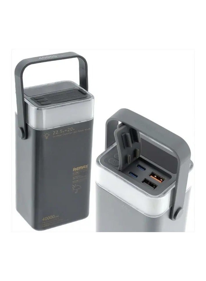 ريماكس باور بانك ريمكس 40000 مللي أمبير | شحن فائق السرعة 22.5 واط مع إضاءة LED ملونة مثالية للرحلات - Image 4
