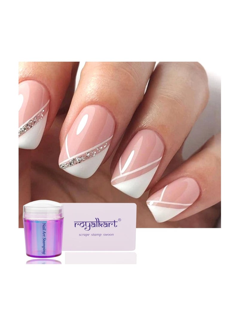 Royalkart Nail Art Stamping Kit Jumbo Image Plate With Soft Nail Silicon Stamper, Scraper & 5pcs Double-Sided Dotting Tool(CF07) - Image 5