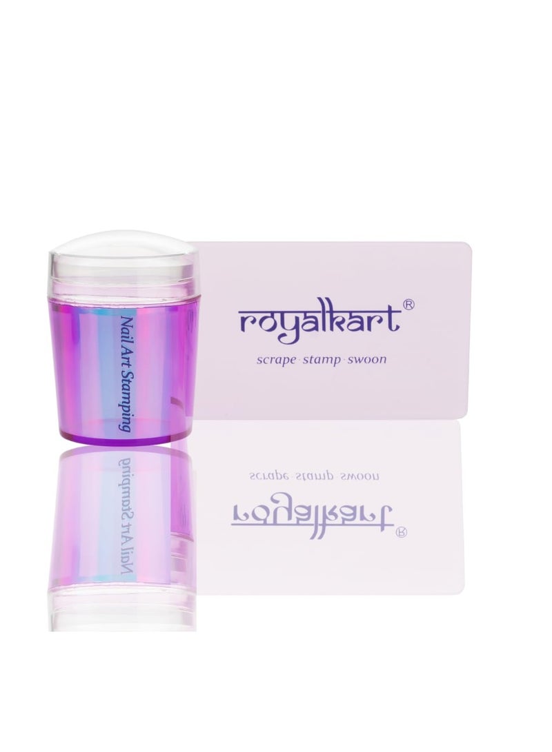 Royalkart Nail Art Stamping Kit Jumbo Image Plate With Soft Nail Silicon Stamper, Scraper & 5pcs Double-Sided Dotting Tool(CF07) - Image 4