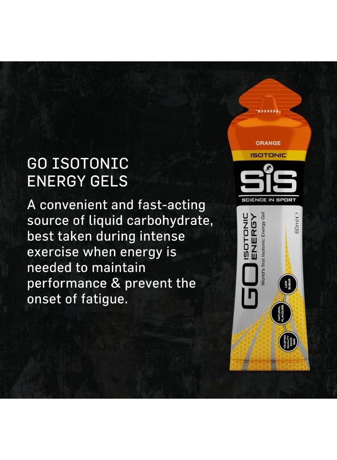 SIS GO Isotonic Energy Gels | 22g Carbohydrates | Low Sugar | Easily Digestible | Gluten Free | No Water Needed | Running Gels | Orange Flavour | 30 Pack - Image 2