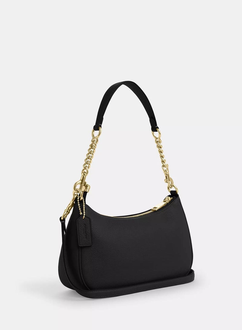 كوتش اوت ليت حقيبة كتف نسائية من Coach Teri مصنوعة من قماش مميز، حقيبة يد نسائية، حقيبة هوبو نسائية، حقيبة توت نسائية، حقيبة سفر نسائية، لون أسود 24 سم - Image 4