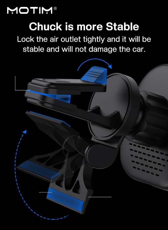 MagSafe Car Phone Holder, 15W Wireless Charging Car Mount with Strong N52 Magnet, 360° Rotation, Secure Grip, Universal Fit for iPhone 16/15/14/13/12 Series, Samsung S25/S24 Ultra, Pixel 9, OnePlus 12, Xiaomi etc