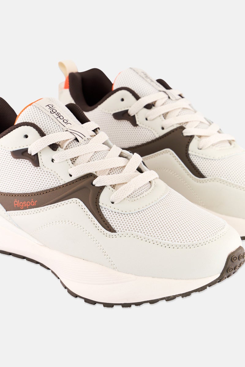 Algspar Men Lace Up Shoes, Beige - Image 3