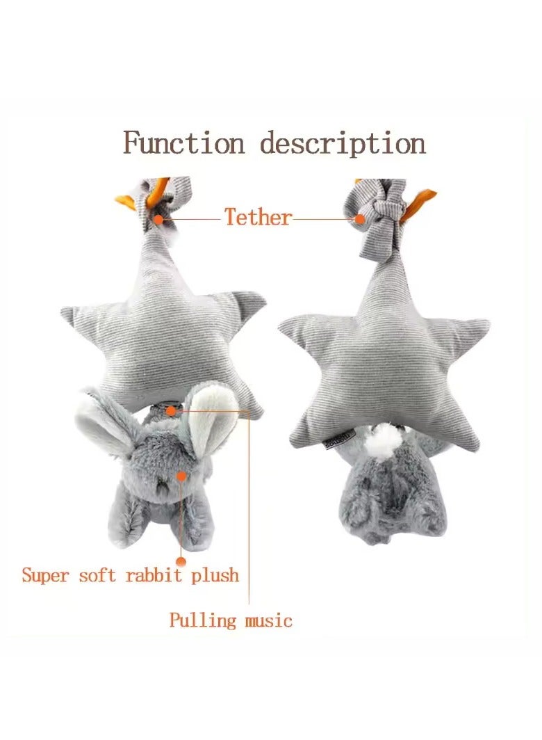 Factory Price Hanging Plush Stuffed Animal Soft Toys With Music- Rabbit - Image 3
