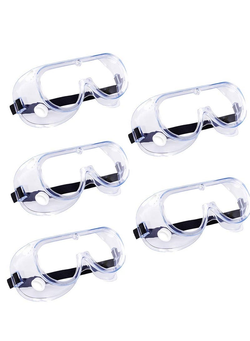 5 Pack Clear Protective Glasses Goggles Eye Safety Glasses for Construction, Shooting, Laboratory, Daily Life - Image 1