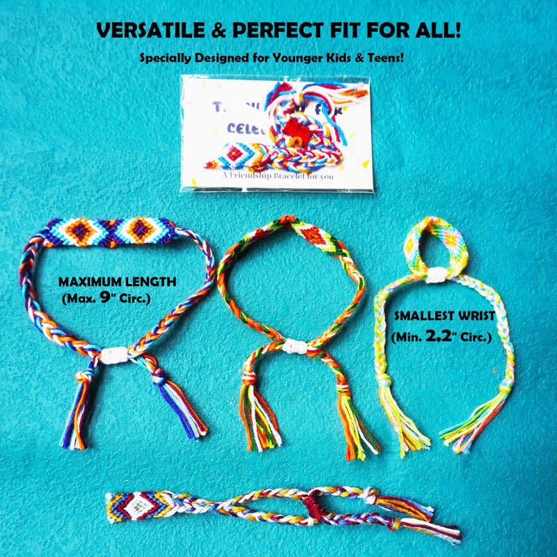 Tangser 15 Pack Hand-Woven Friendship Bracelets Bulk Party Favors for Kids Girls Boys | Individually Wrapped & Ready to Give | Adjustable String Bracelets for Gift Bags (Min. 2.2"-Max. 9") - Image 3