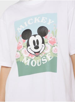 Disney تي شيرت كبير الحجم بطبعة جرافيكية لميكي  - Image 3