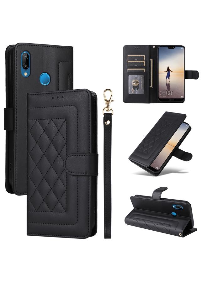 Zaboon Case For Huawei P20 Lite Diamond Lattice Leather Flip Phone Case - Image 1