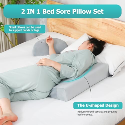 JFNoraiva Wedge Pillow for Side Sleeping Bed Wedge Pillows for Back Pain Relief Post Surgery Bedsore Pressure Relief Pillow Wedges Body Positioners Pillow for Seniors Pregnancy Adult2IN1 - Image 3
