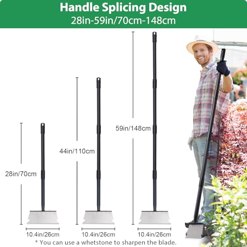 Pragmatist Garden Shovel, Ice Scraper, Multifunctional Cleaning Shovel with 59" Adjustable Handle Heavy Duty Garden Tool for Lawn Edging, Scraping, Weed and Ice Removal - Image 5
