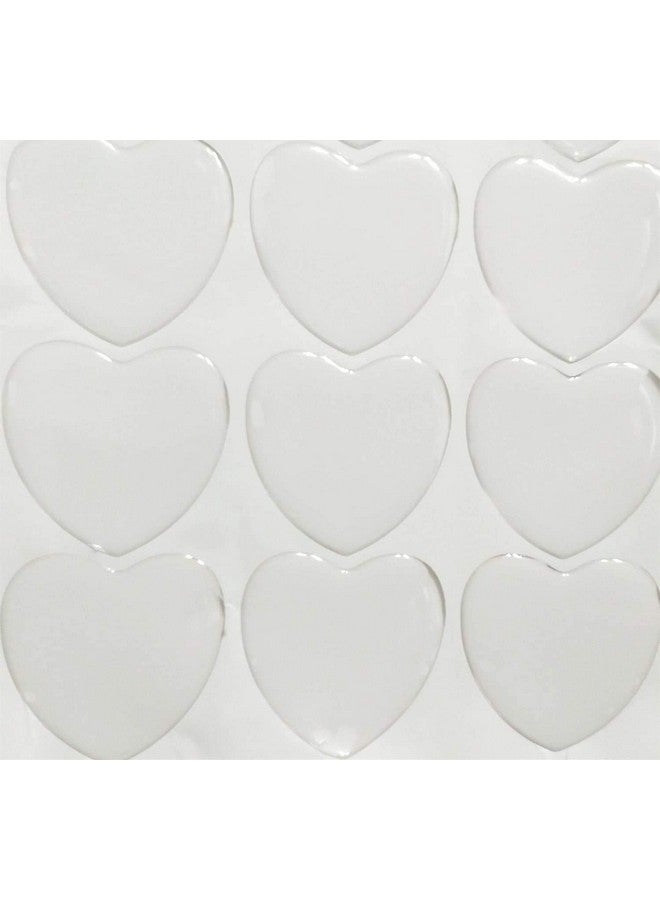 YongPan 30Pcs Clear Heart Epoxy Stickers Adhesive Back Dome Diy For Bottle Cap And Pendants (Clear 2 Inch) - Image 1