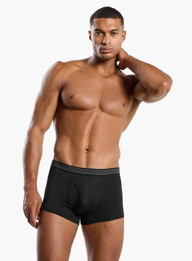 Splash FAV Men Geometric Print Cotton Trunks - Pack of 3