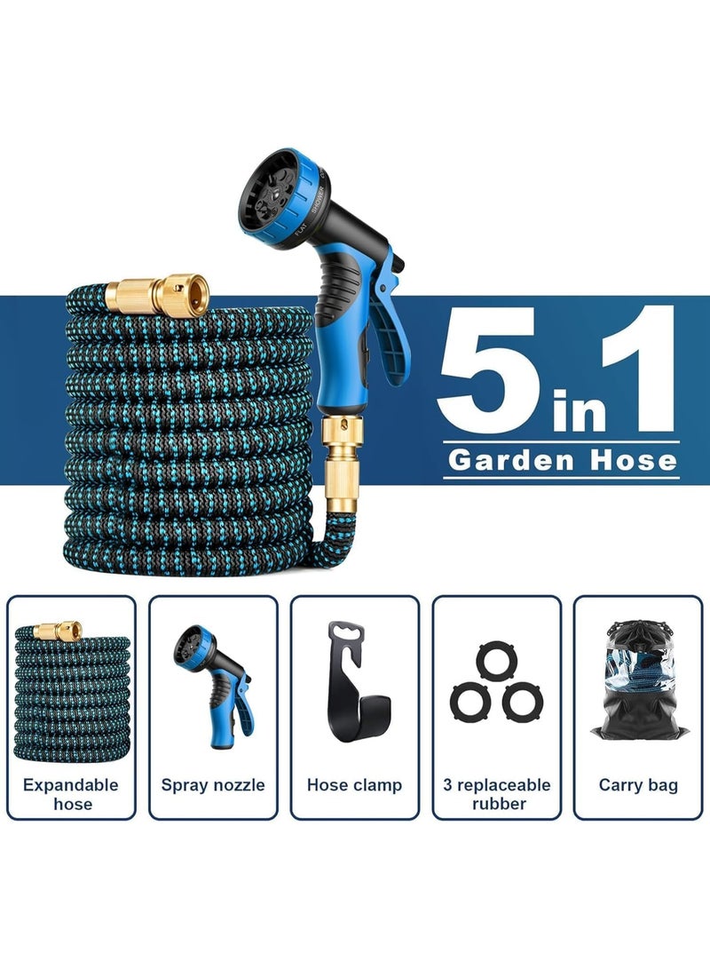 INGUNAR 100FT Expandable Garden Hose, Flexible Water Hoses with 10 Function Nozzle, Lightweight Hose Car Wash Hose with Storage Bag for Yard Car Pets Glass Wash - Image 2