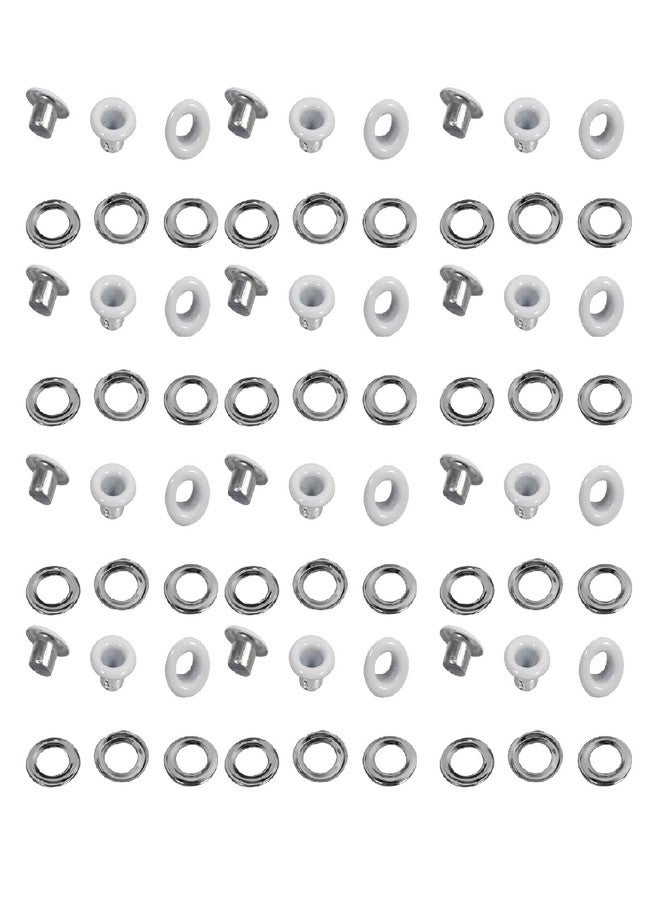 Walfront 100 Sets Metal Eyelets Grommets 4 mm/ 0.16 inch Round Shape Grommets Eyelets Metallic Scrapbooking Eyelets Washers Leather Bags Accessories for Bead Cores Clothes Leather (White) - Image 5