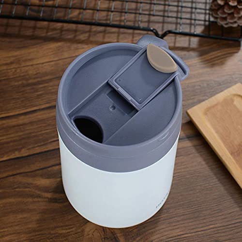 ONICORN 350ML Coffee Mug With Handle and Sliding Lid, Stainless Steel Travel Tumbler Cup with Handle,Double Wall Vacuum Insulated Camping Cup for Hot & Cold Drinks Tea (1PCS) (WHITE) - Image 4