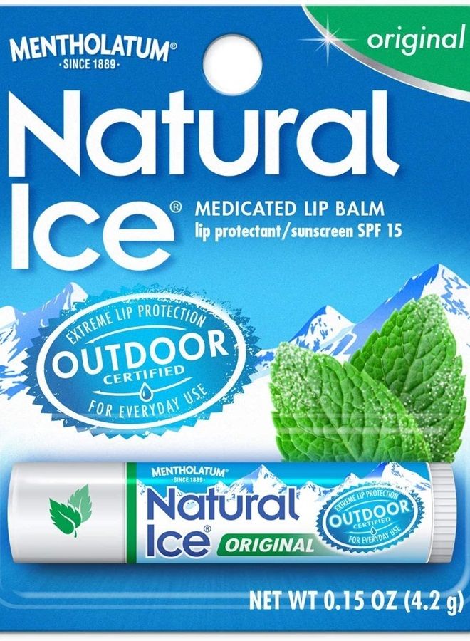 mentholatum Natural Ice Lip Balm Original SPF 15 1 Each ( Pack of 3)